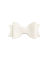 Celeste Cream Faux Leather Bow Clip